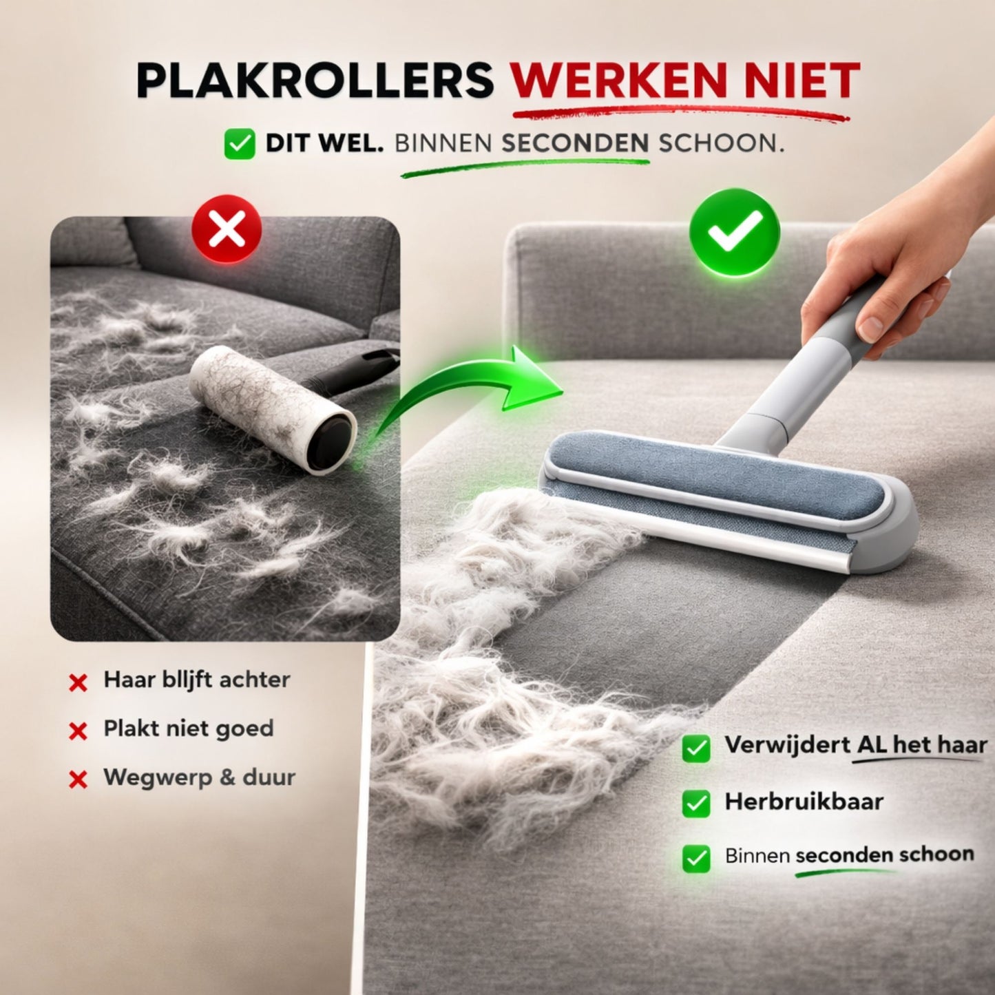 CleanBrush Pro – 3-in-1 Tierhaarentferner für ein vollständig haarfreies Zuhause