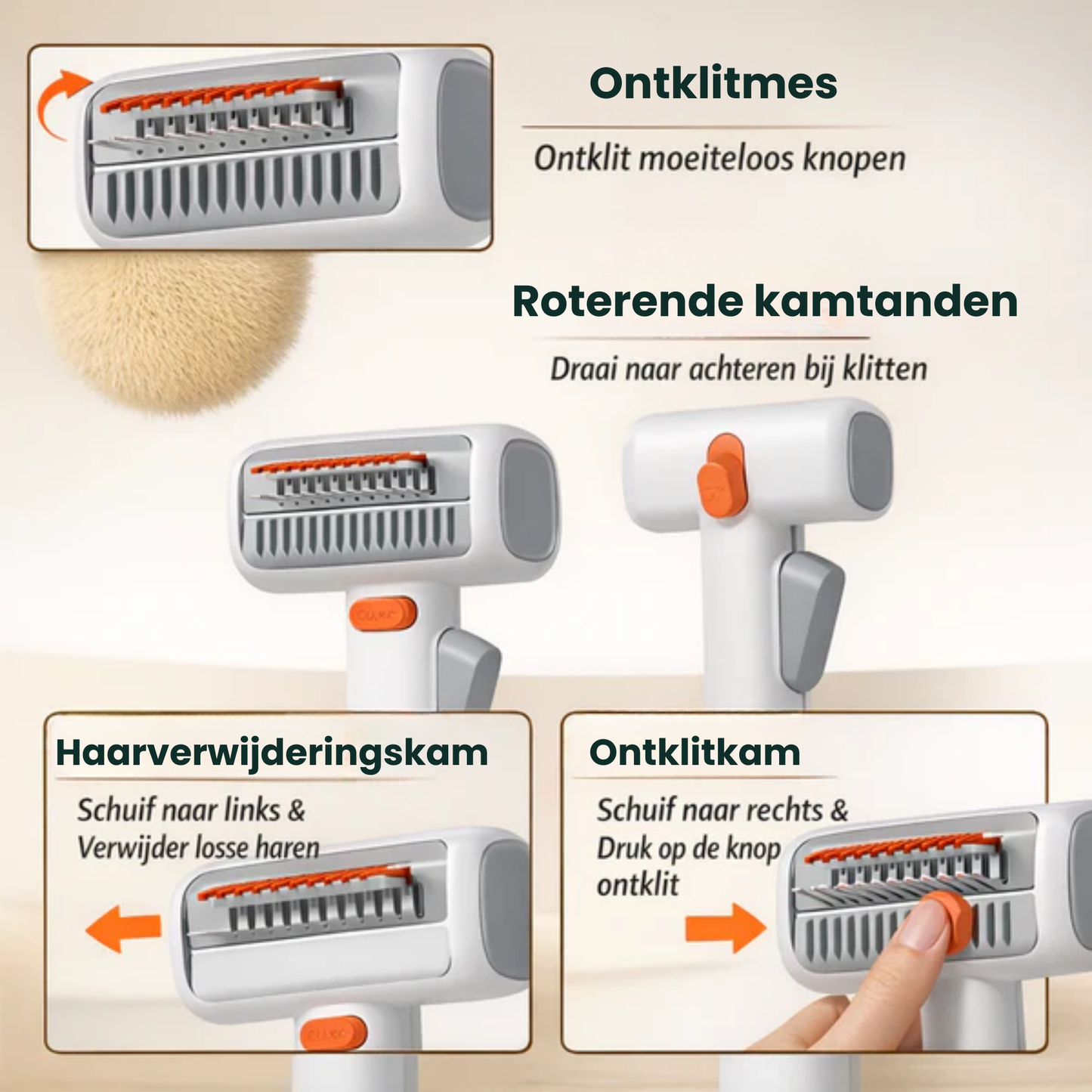 ontklit kam voor langharige katten