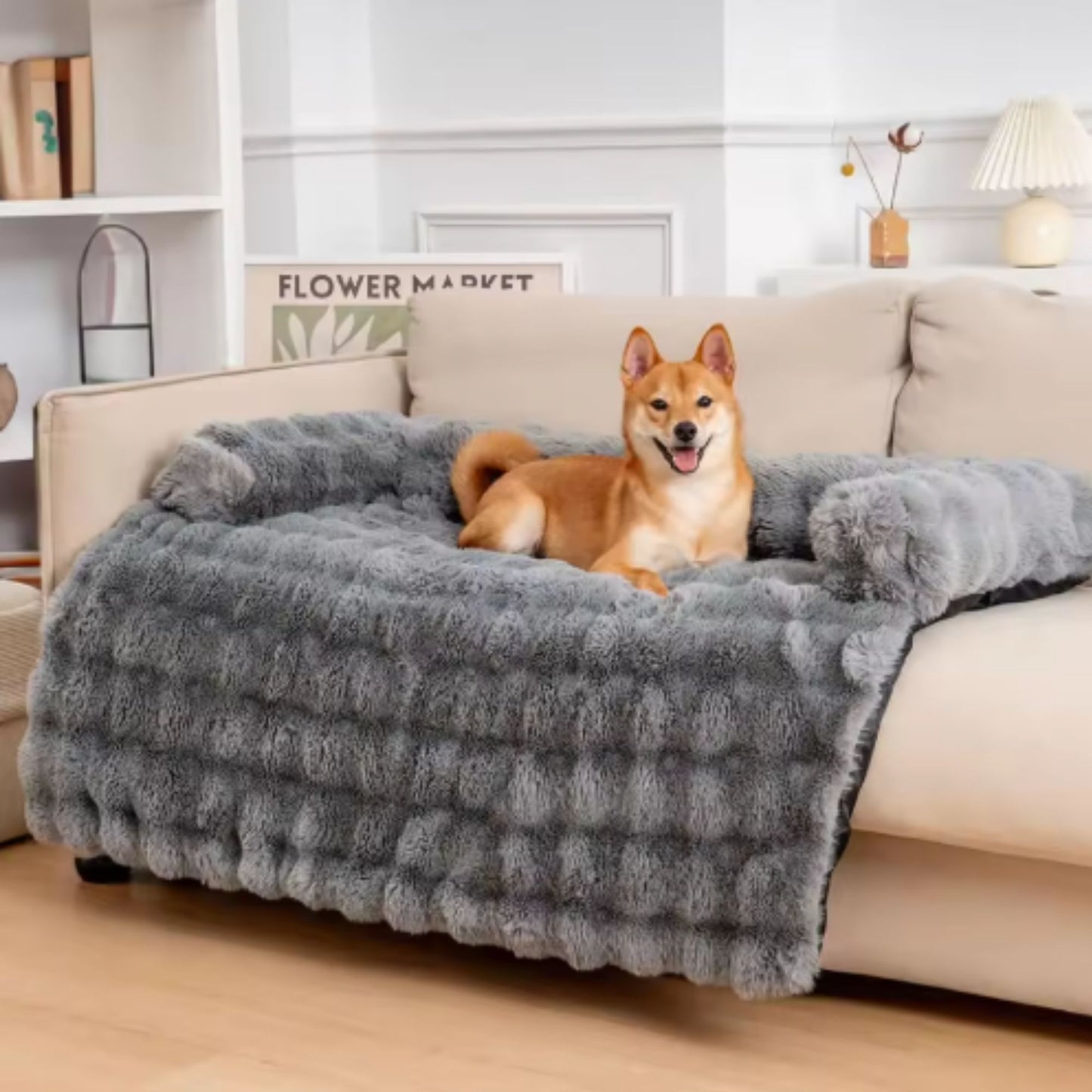 PawLounge Kalmerende Beschermhoes voor bank voor honden en katten grijze variant