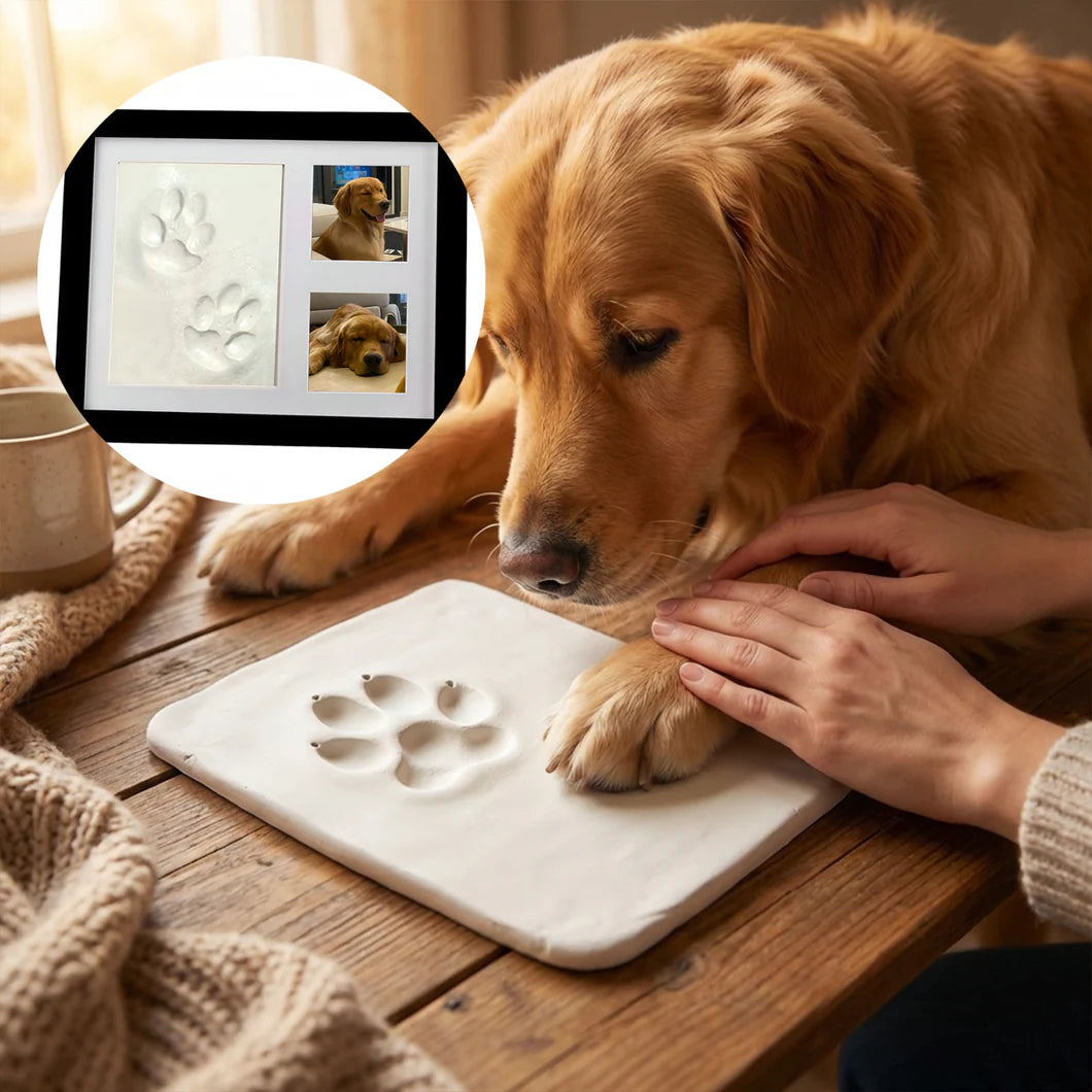 Pootafdruk maken hond met klei set en fotolijst