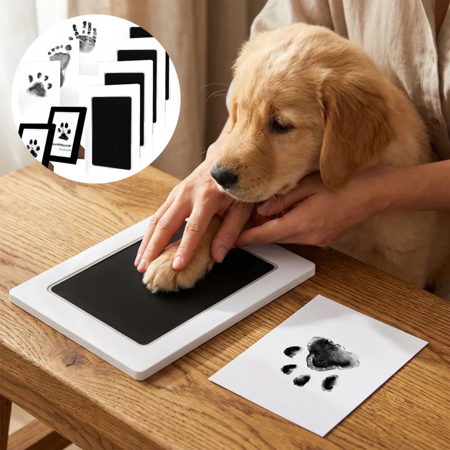 Pootafdruk hond maken met inkt zonder knoeien