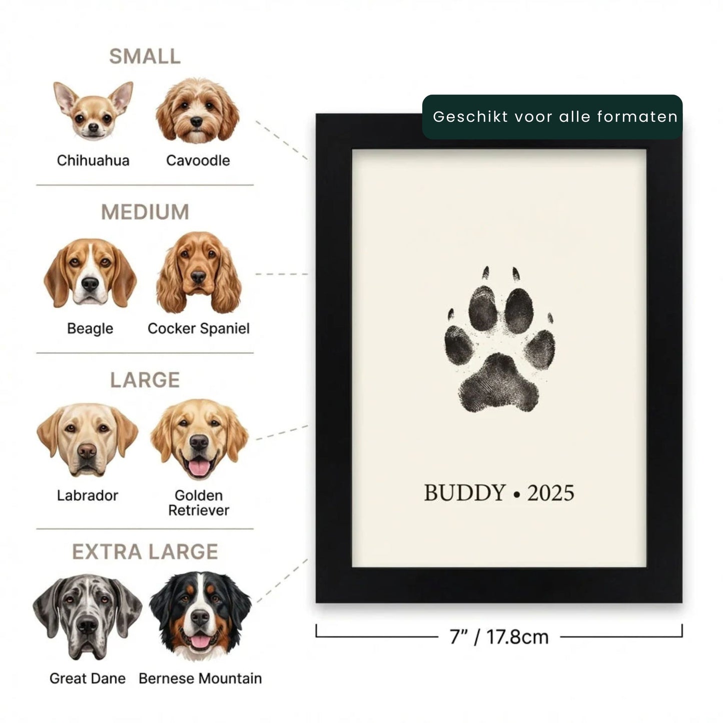 Inktafdruk hond poot maken met PawPrint set