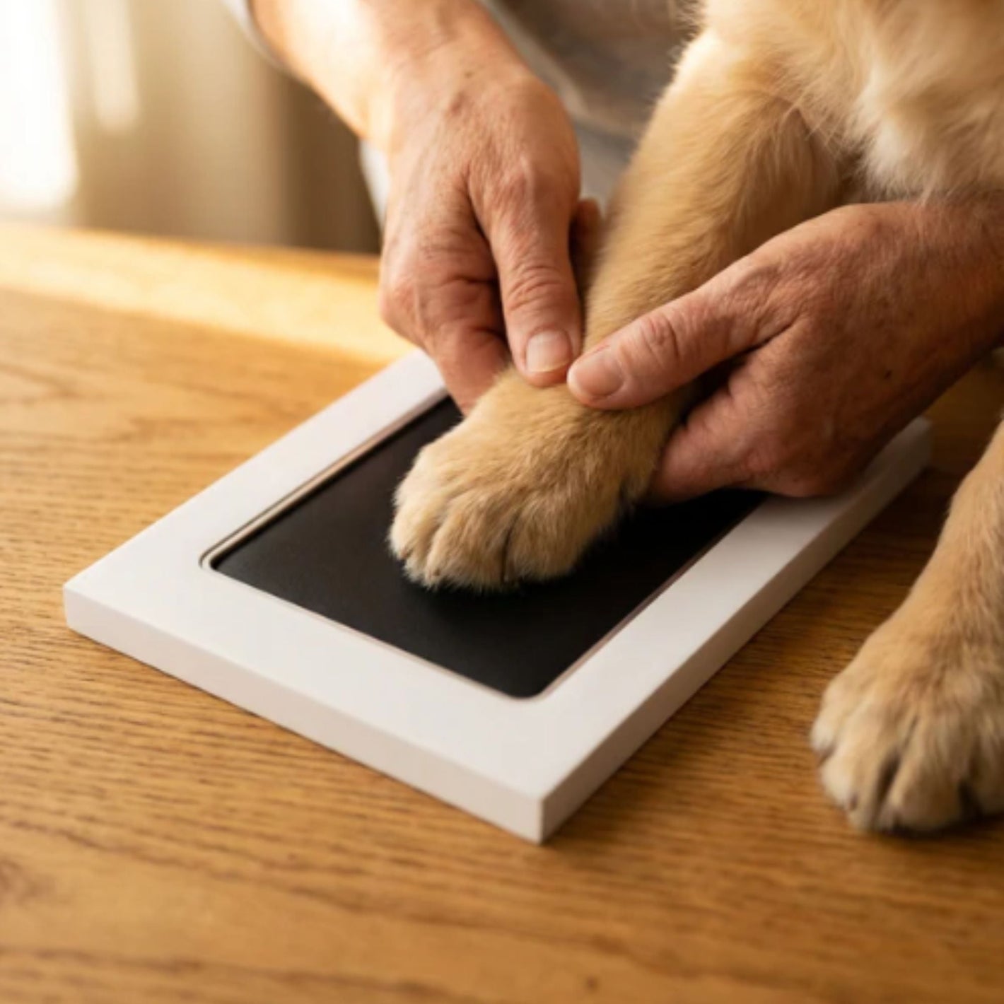 Schone pootafdruk hond zonder vieze poten