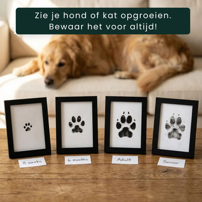 Pootafdruk hond zonder klei met inkt oplossing