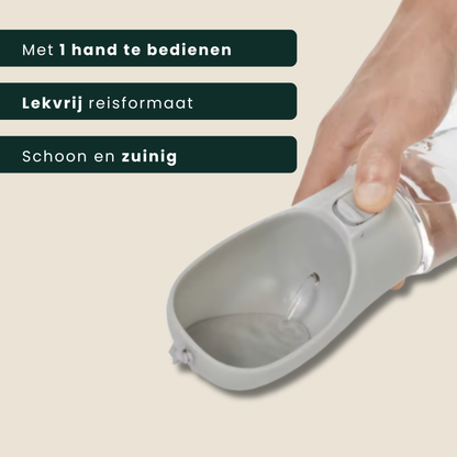 Waterfles hond met ingebouwde drinkbak en draagkoord