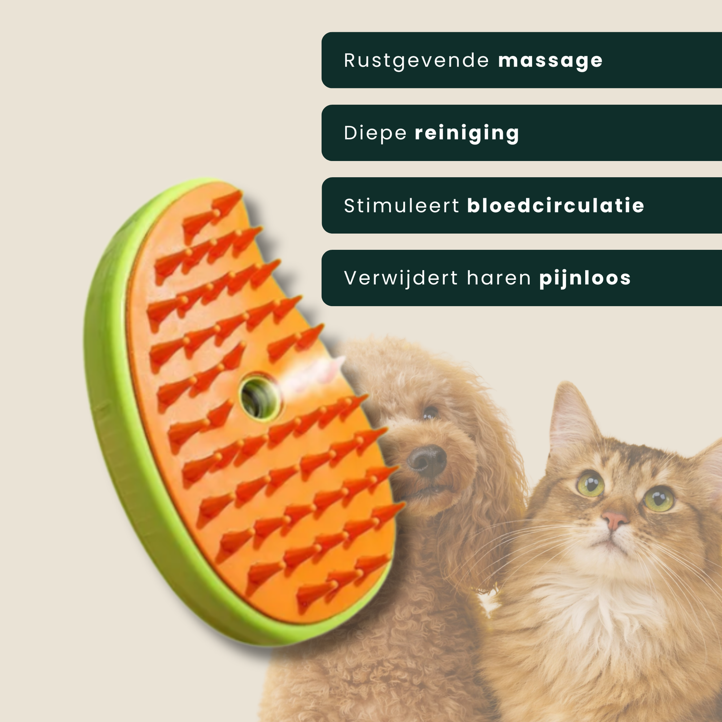SteamBrush Lite | Kompakte Dampfbürste für Hunde & Katzen