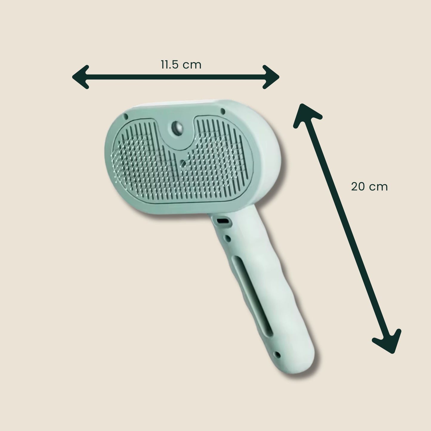 SteamBrush Pro stoom vachtborstel voor honden en katten afmetingen
